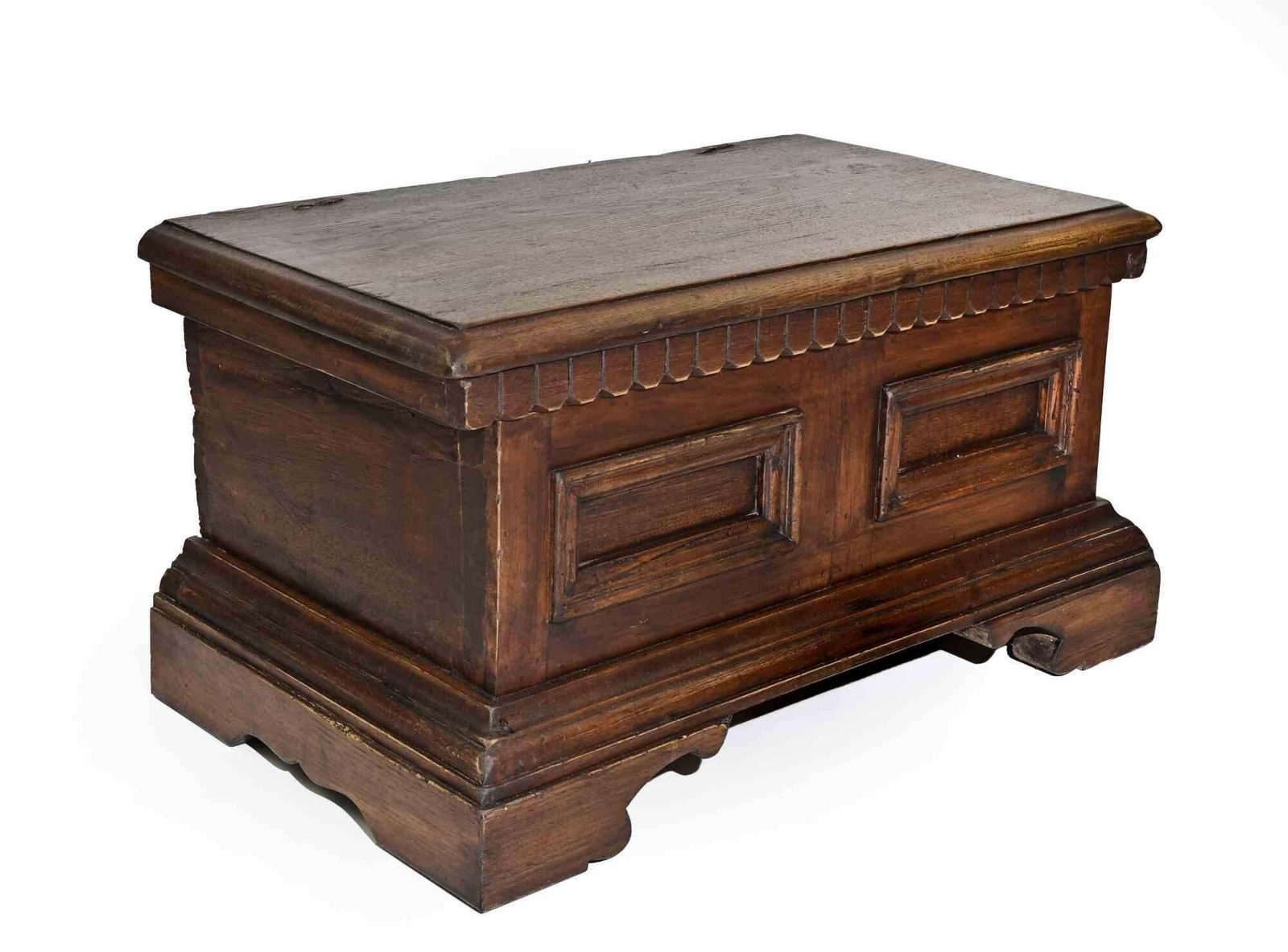 Rustic Carved Wooden Chest, Early 19th Century photo furniture