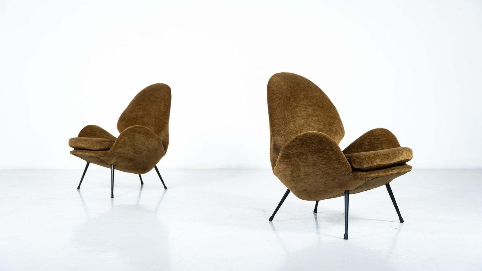 Pair Of Armchairs, Italy, 1950s   New Velvet Upholstey photo 5096.0