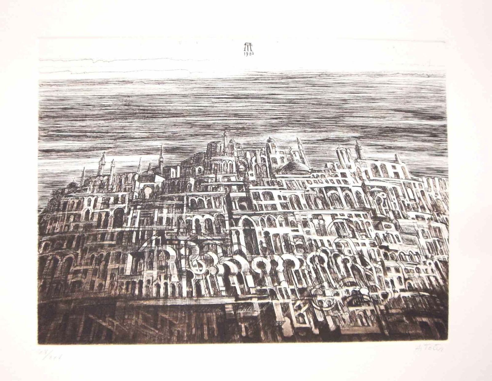 Antonio De Toteroarab City   Etching By Antonio De Totero   19801980