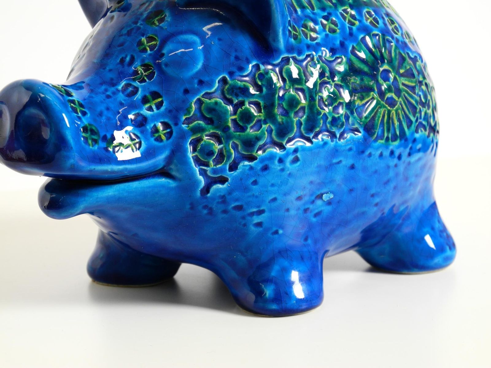 photo buy 1960s Large Rimini Blu Ceramic Pig Money Box By Aldo Londi For Bitossi Italy