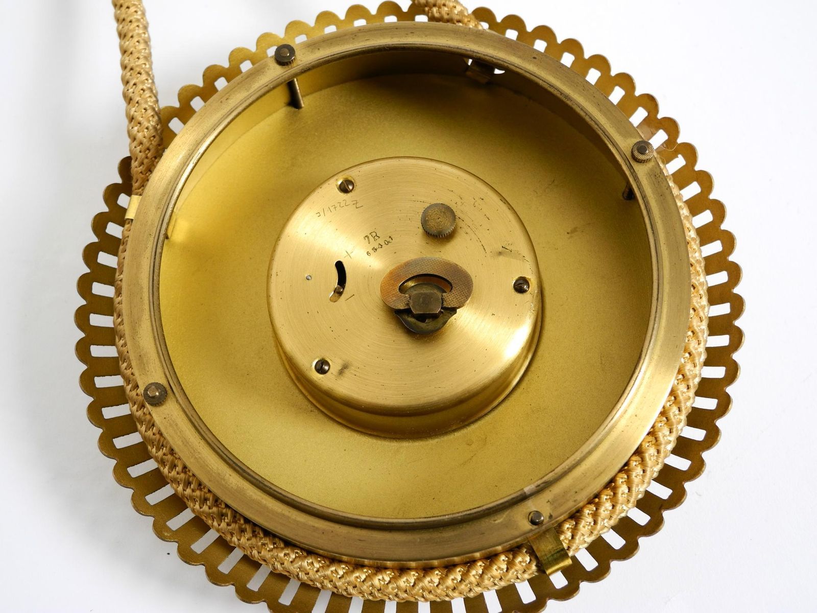 493.0 Small Mechanical Original Mid Century Atlanta Wall Clock With 10 Day Movement photo