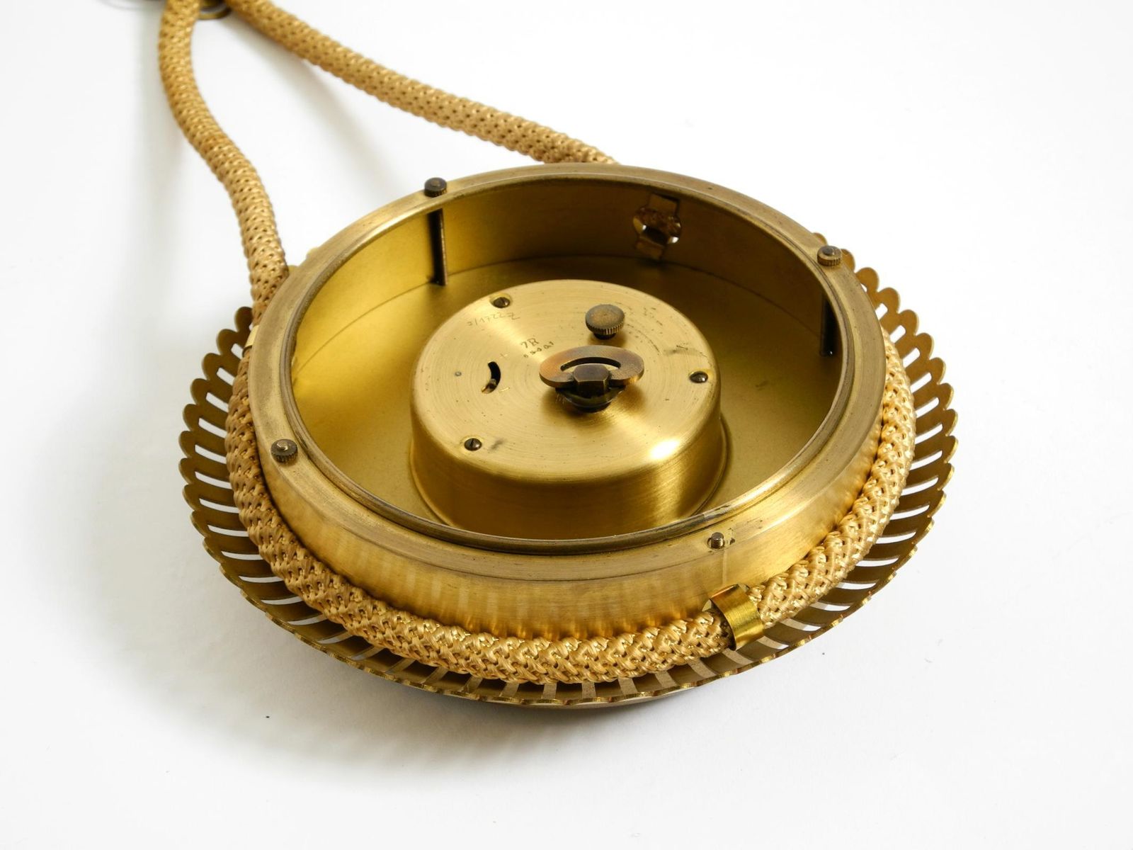 photo vinterior Small Mechanical Original Mid Century Atlanta Wall Clock With 10 Day Movement