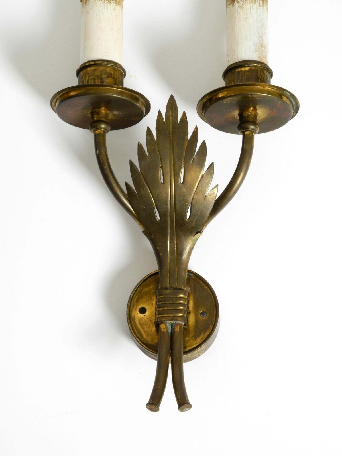 A Pair Of Rare, Mid Century Modern Brass Wall Lamps By Vereinigte Werkstätten photo vintage