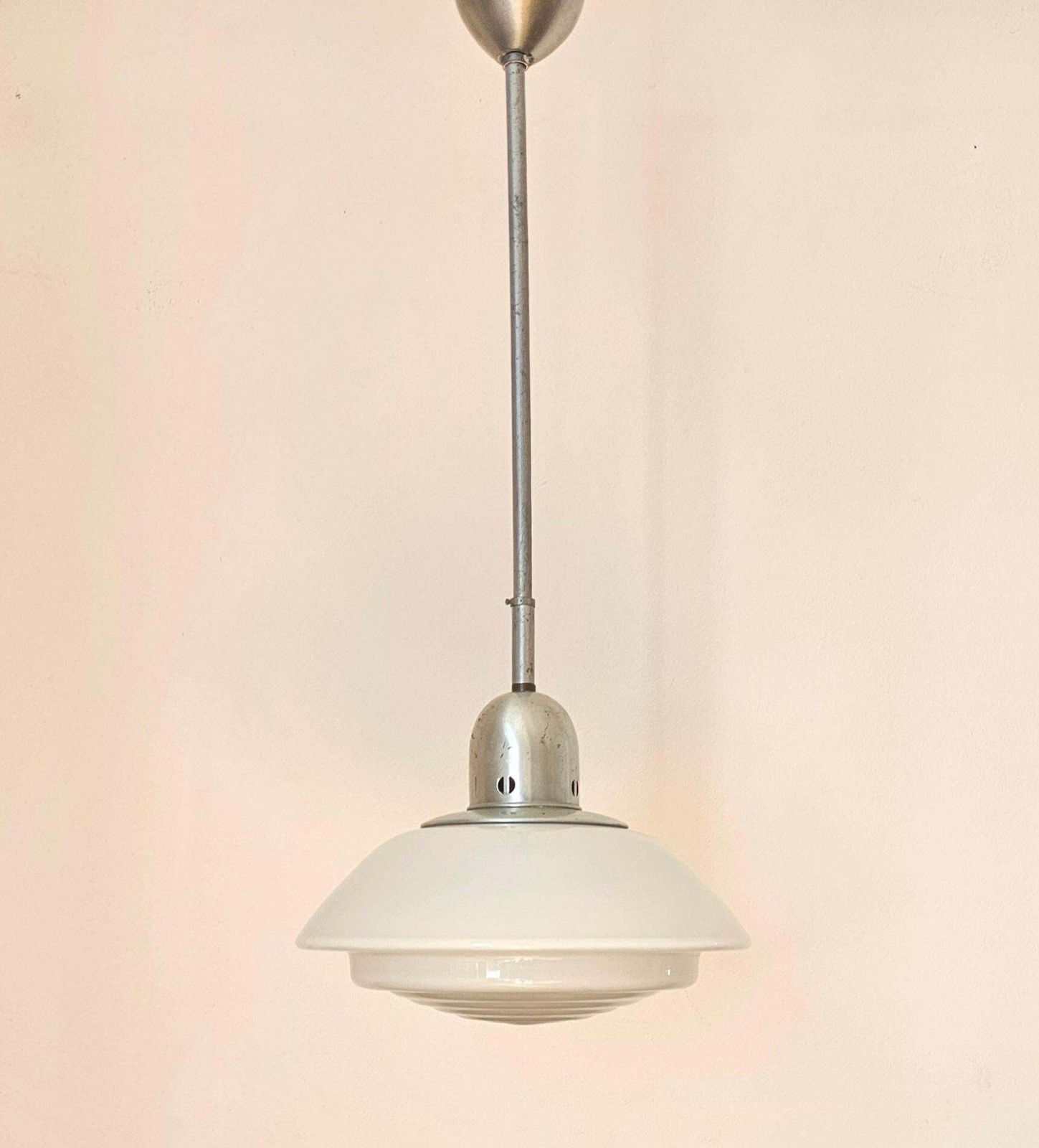 Rare Art Deco Bauhaus Or Functionalism Glass Pendant, Franta Anyz, 1930s photo furniture