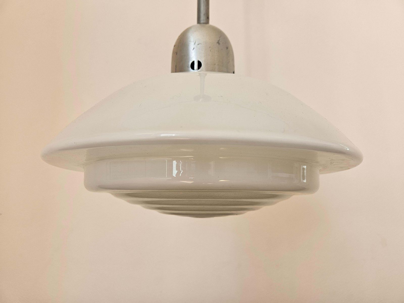 Rare Art Deco Bauhaus Or Functionalism Glass Pendant, Franta Anyz, 1930s photo vinterior