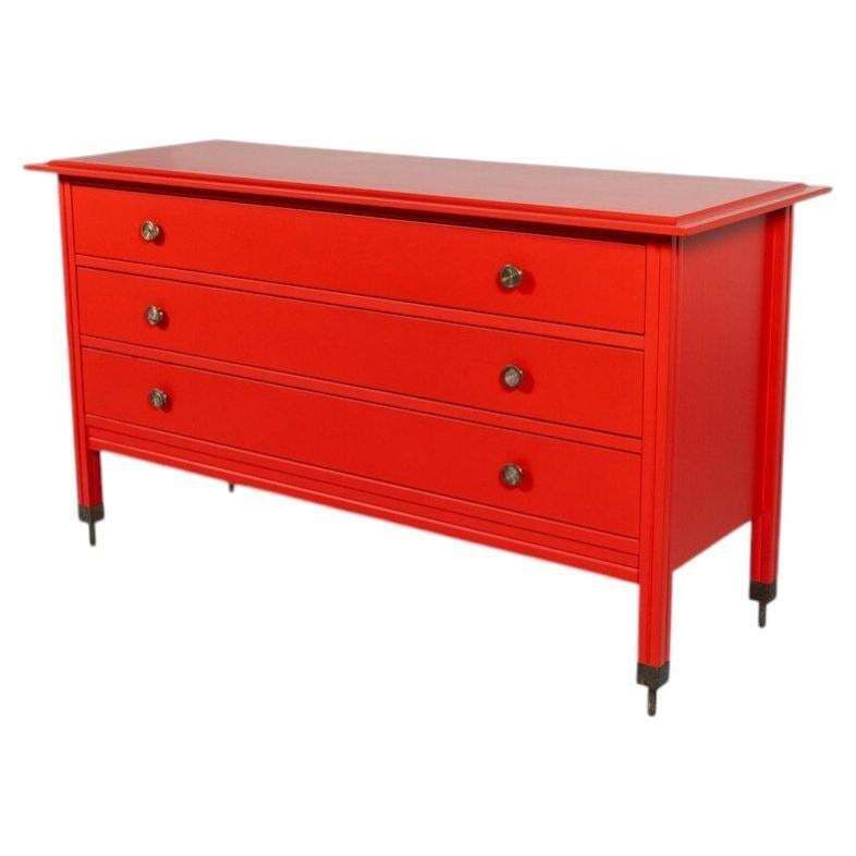Red Chest Of Drawers By Carlo De Carli, Italy, 1960s