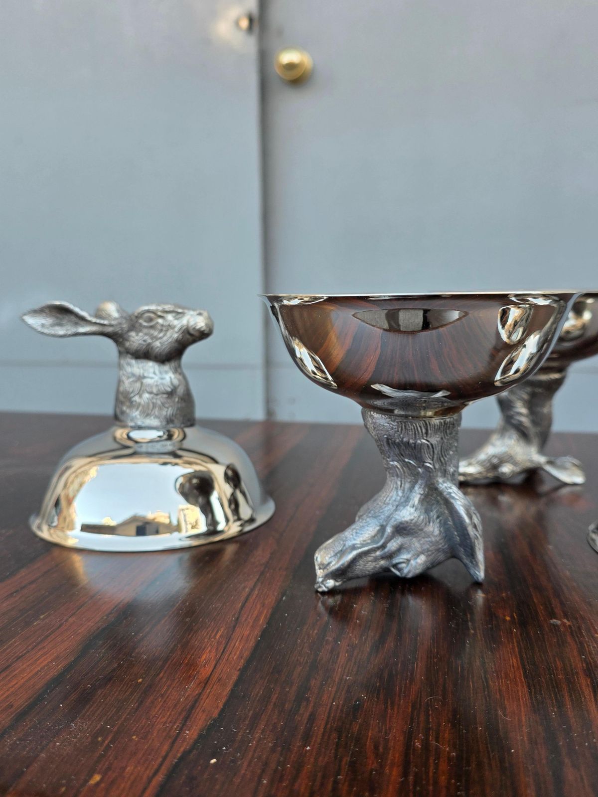 1588.0 Set Of 6 Ice Cream Cups With Animals Mauro Manetti Florence 1970 Gucci Style photo