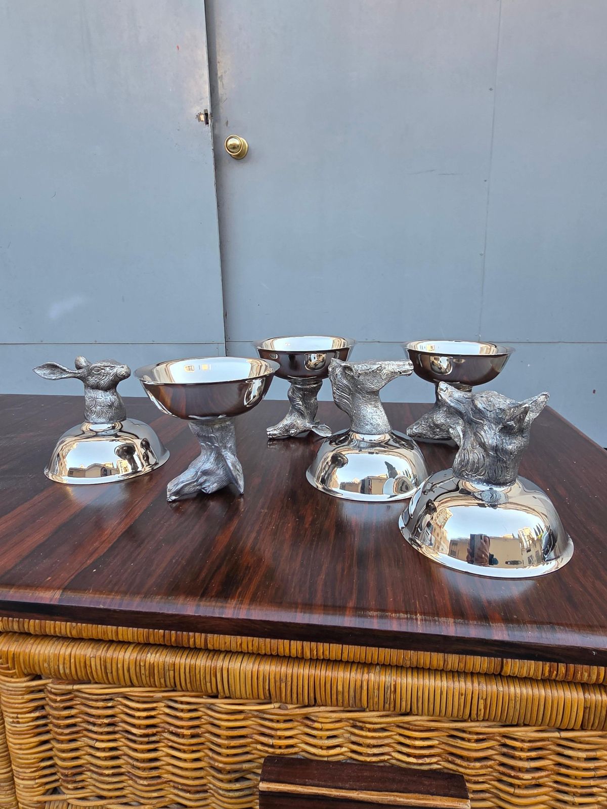 photo buy Set Of 6 Ice Cream Cups With Animals Mauro Manetti Florence 1970 Gucci Style