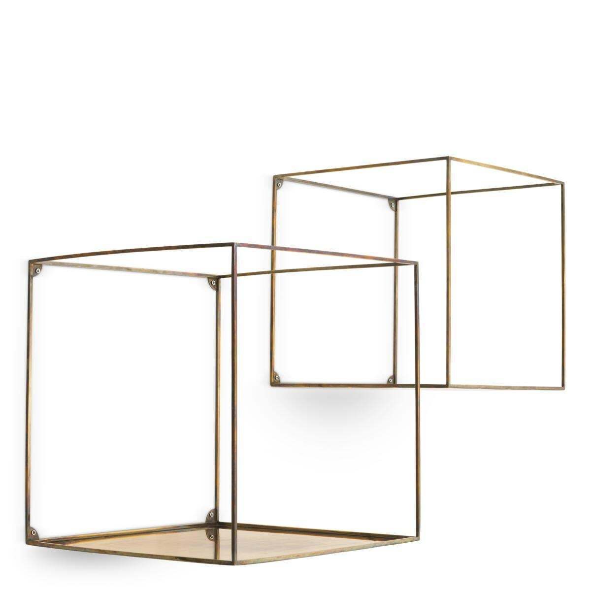 Wall Rack Square Set Of 3 Set Of 2, In Vintage Brass Finish photo vintage