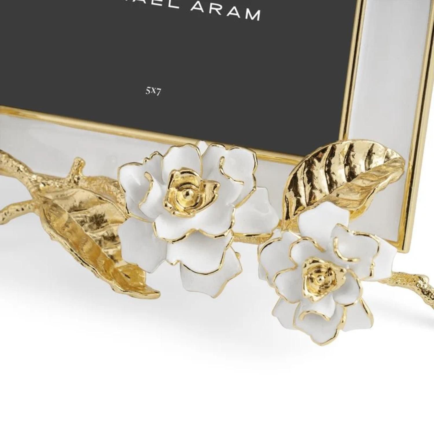 Set Of Four Contemporary Gold Metal And Enamel Floral Photo Frame photo furniture