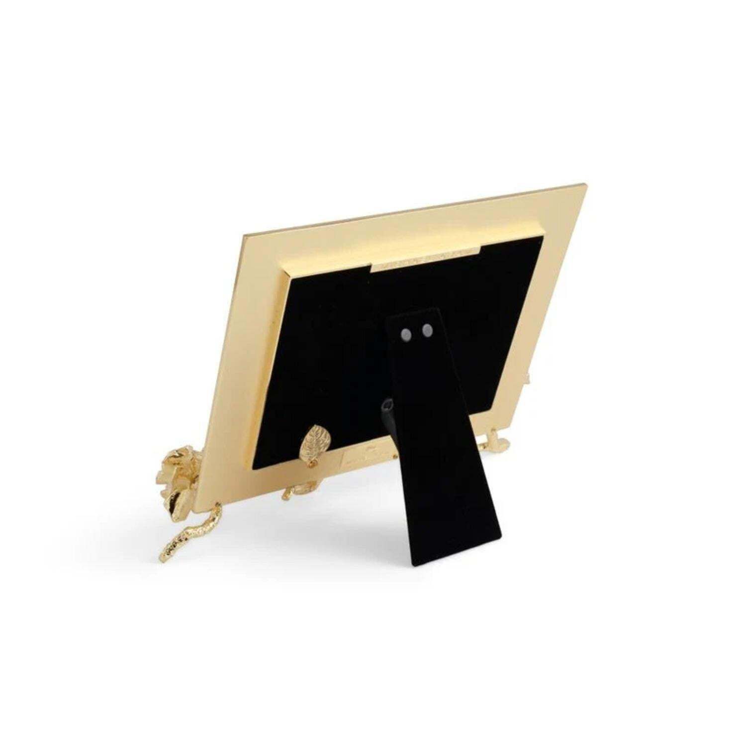 Set Of Four Contemporary Gold Metal And Enamel Floral Photo Frame photo for sale