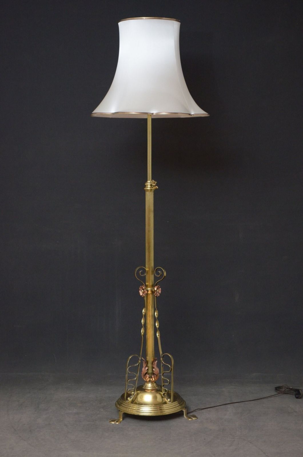 photo for sale Art Nouveau Brass Floor Standard Lamp Height Adjustable