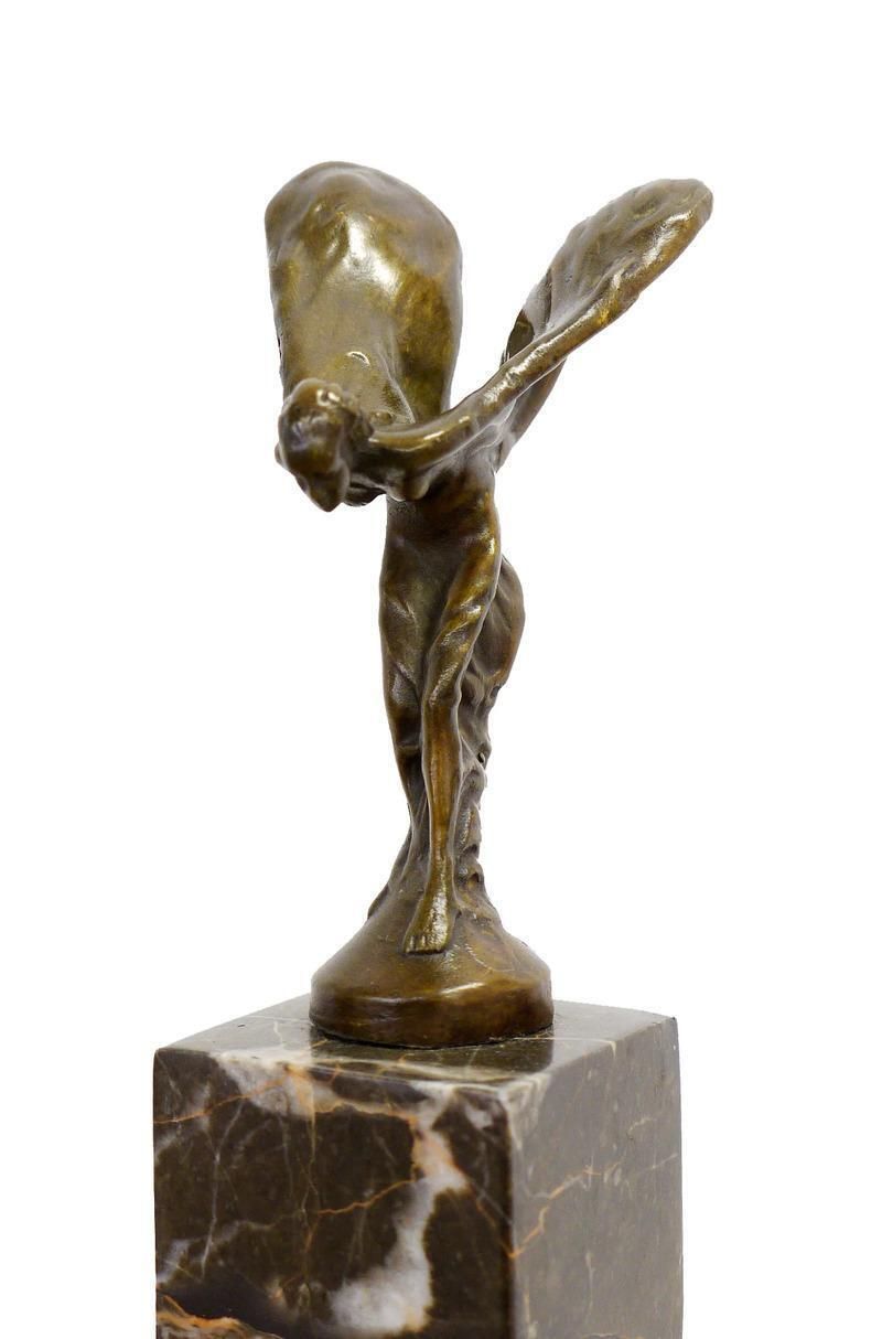 Art Deco Golden Bronze Spirit Of Ecstasy Sculpture photo vinterior