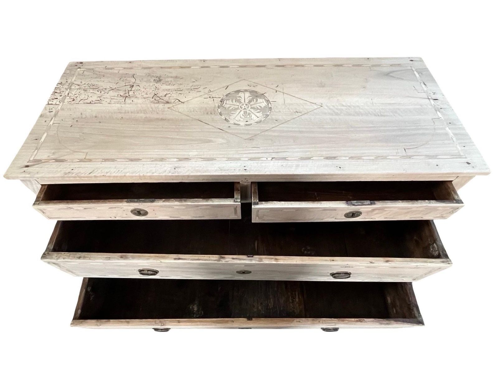 Italian Neoclassical Bleached Walnut Chest Of Drawers / Commode With Inlay photo vinterior