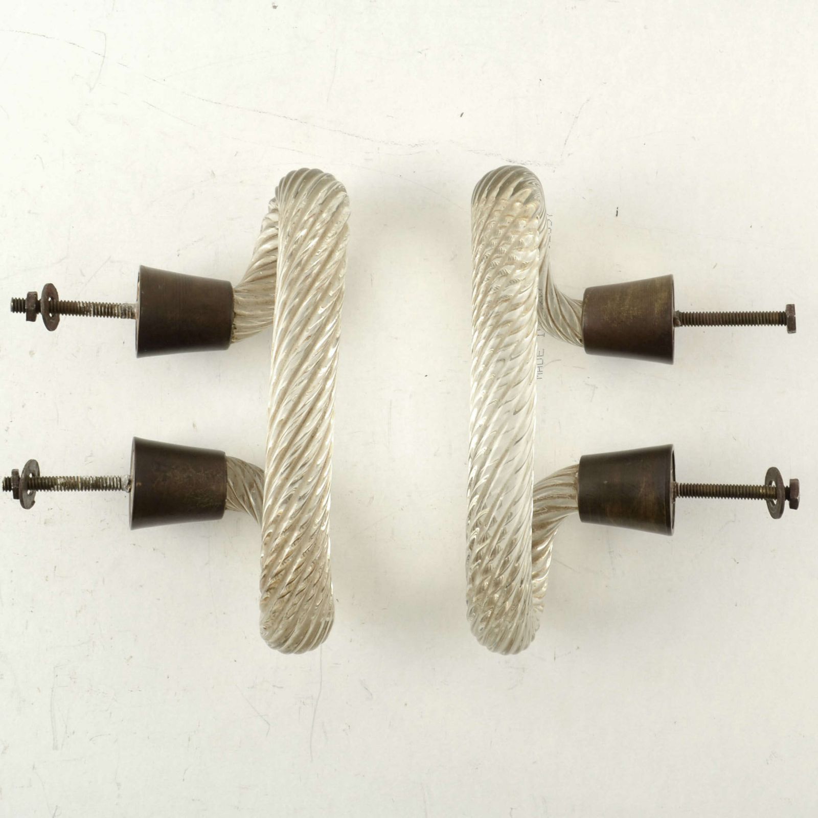 Venini Clear Glass Door Handles 1940's Attributed To Carlo Scarpa photo Home Fixtures