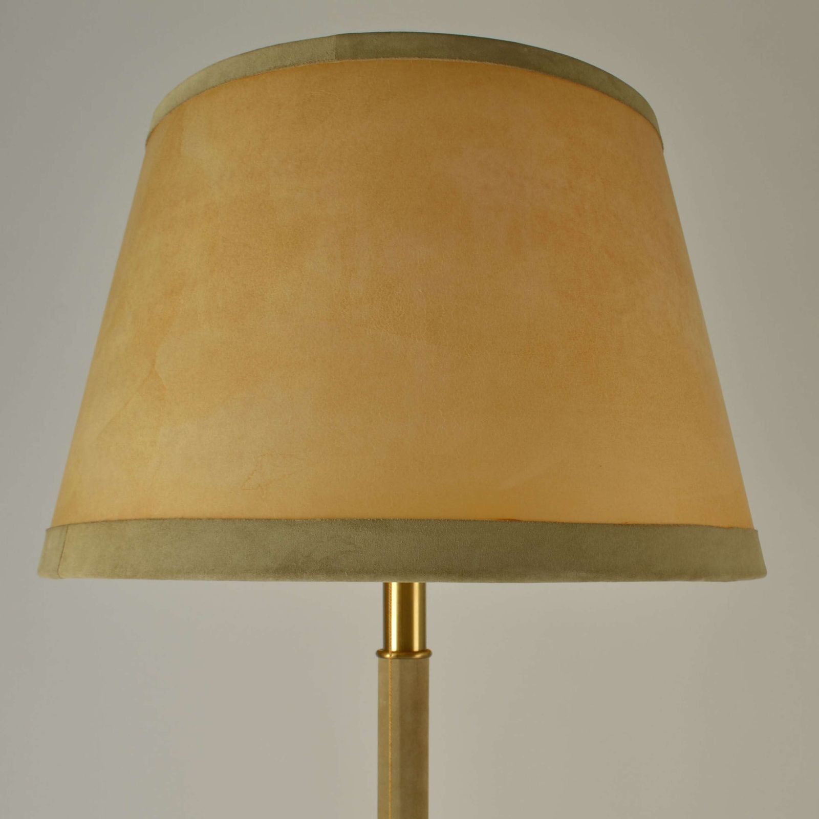 Leather And Parchment Floor Lamp 1960's European photo for sale