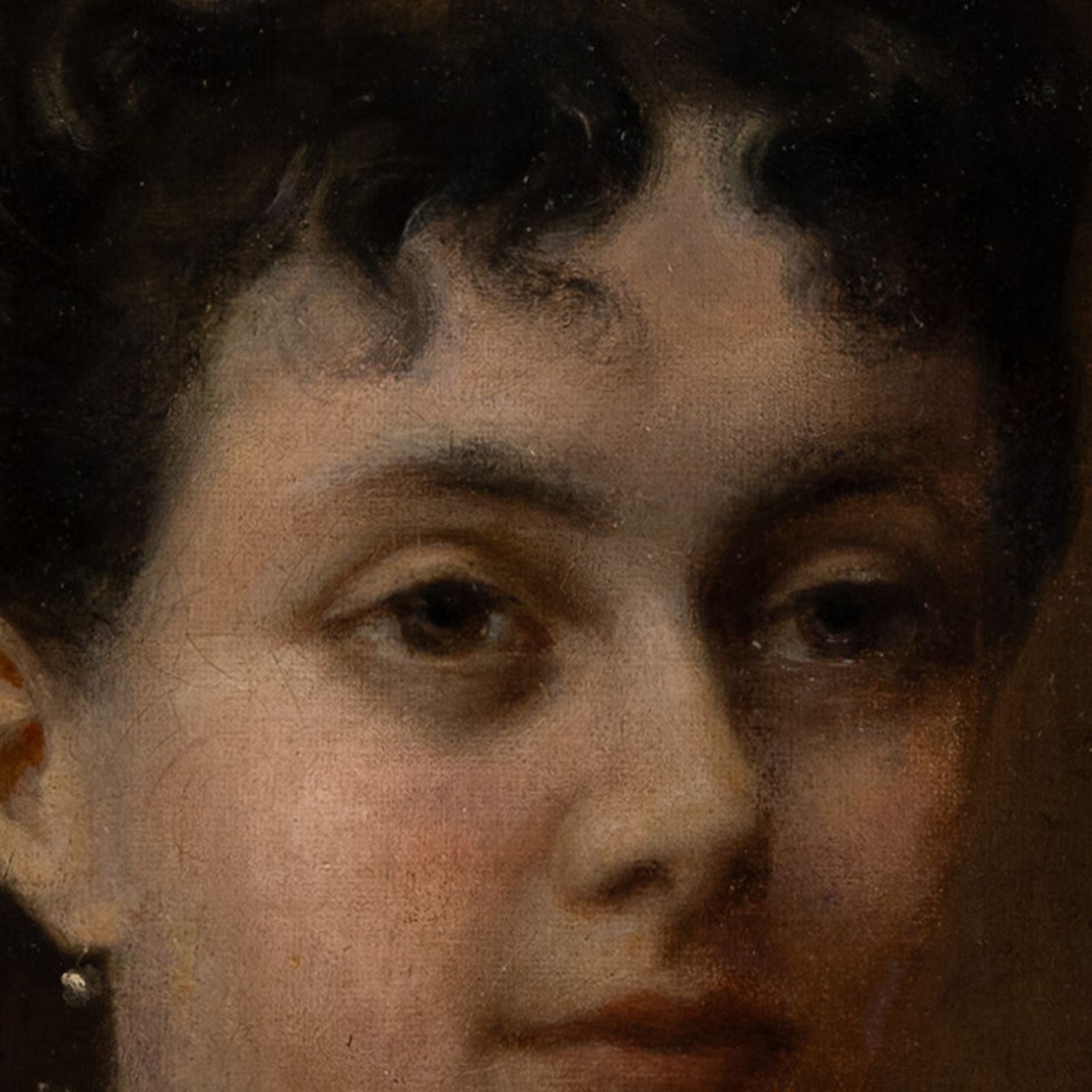 Portrait Of Alice De Retz – 19th Century French Oil Painting With Coat Of Arms photo 64931.0