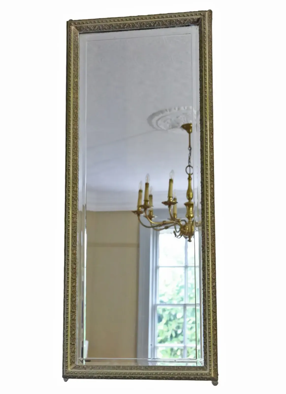 Antique C.1910 Gilt Full Length Floor/ Wall Dressing Mirror – Fine Quality photo furniture