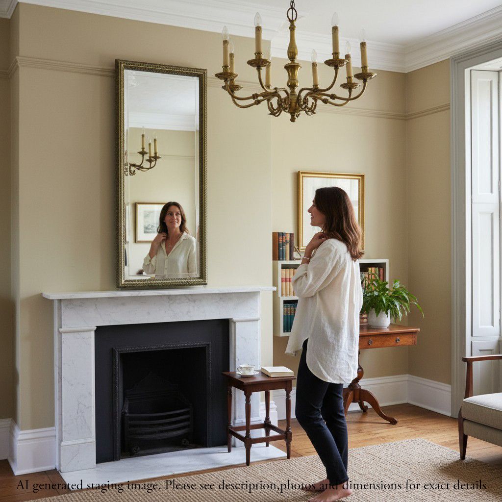 Antique C.1910 Gilt Full Length Floor/ Wall Dressing Mirror – Fine Quality photo for sale