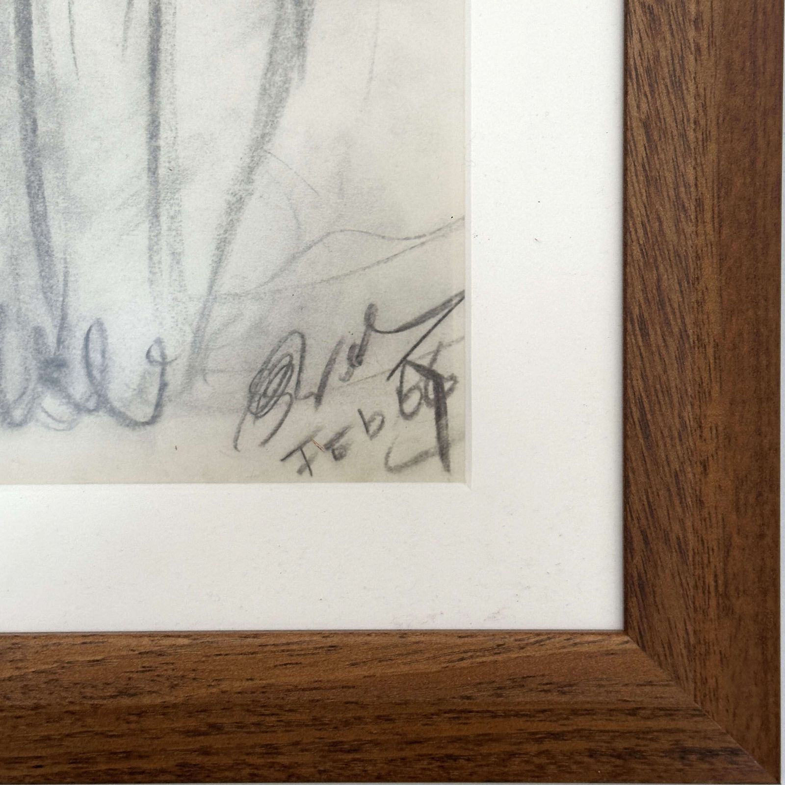 Expressive Cat Drawing Framed, Netherlands 1966 photo 875.0