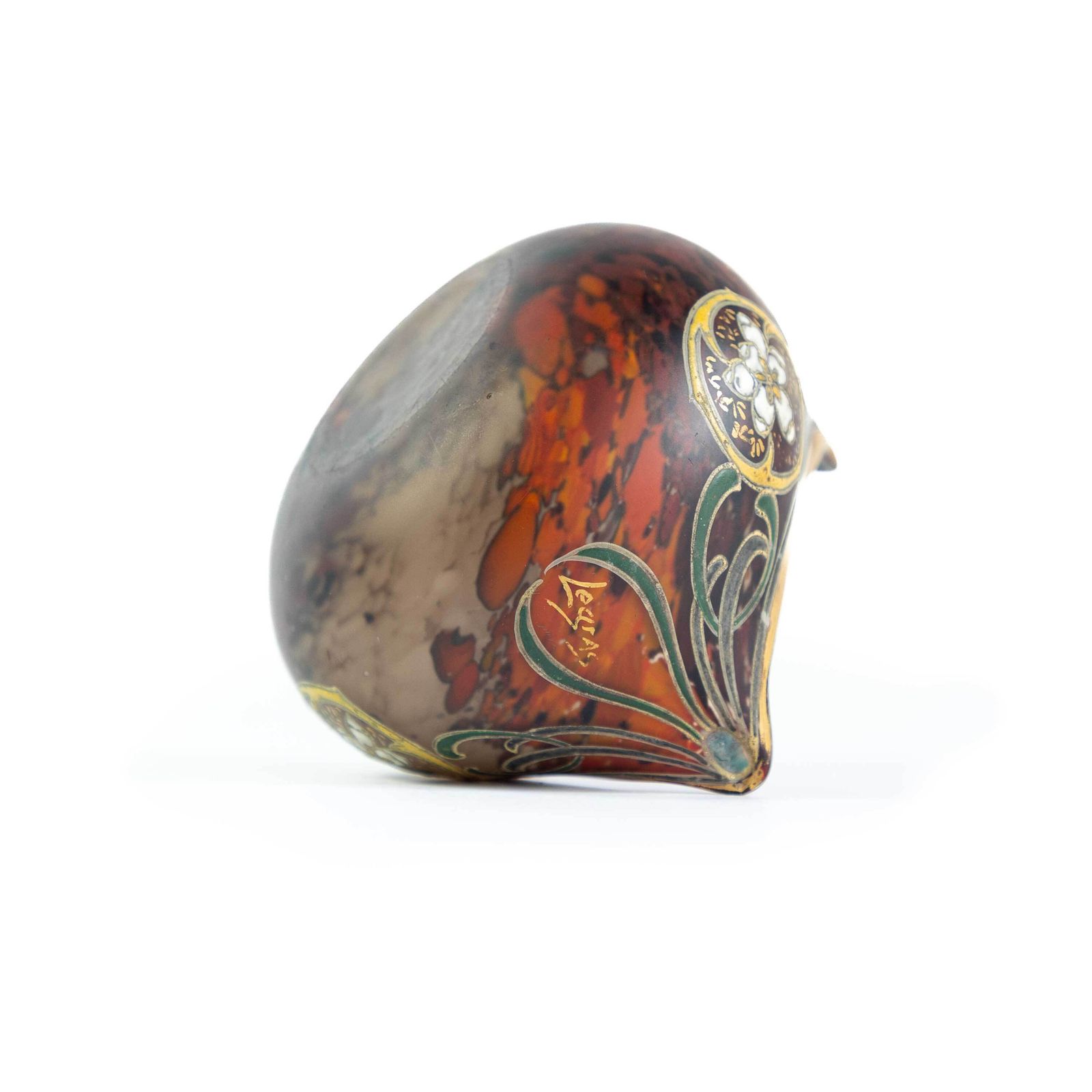 Le Gras – Art Nouveau Blown Glass Ball Vase photo Home Decor
