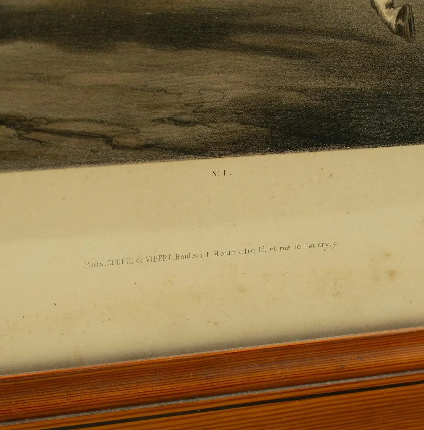 Lithographie Le Poney d'après Alfred de Dreux, mise en couleurs par Loeillot et Ciceri, vers 1840 photo vintage