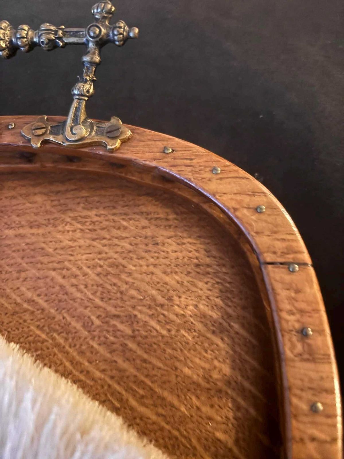 photo for sale Antiek Engels Kruimelset: Houten Tafelschep En Borstel, Edwardiaans