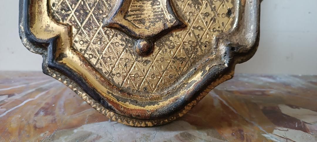 Antique Gilded And Carved Wooden Tabernacle Door, 17th Century Italy photo for sale