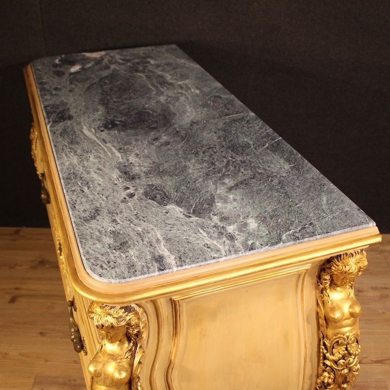 Commode italienne laquée et dorée du XXe siècle photo Mobilier