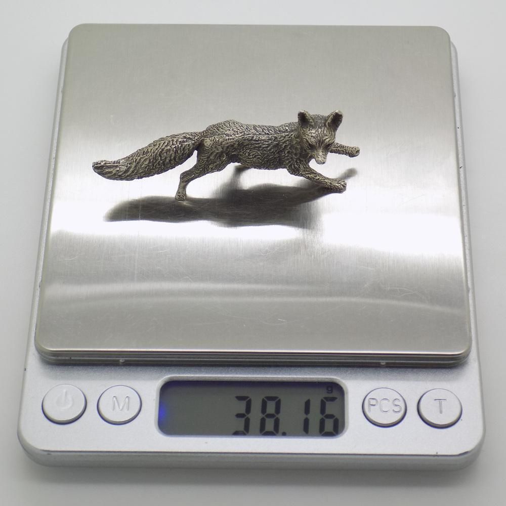 photo for sale Vintage Italian Handmade Genuine Silver Hunting Fox Figurine, 1960s