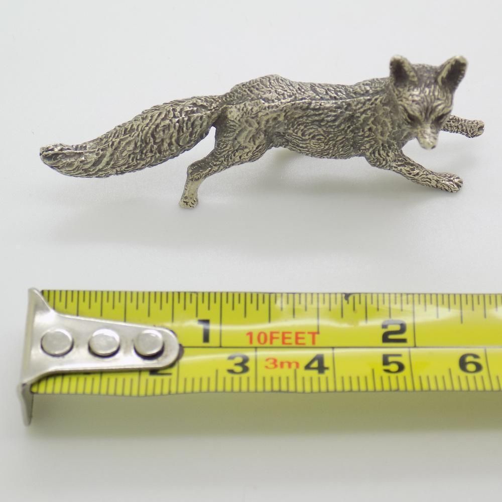 350.0 Vintage Italian Handmade Genuine Silver Hunting Fox Figurine, 1960s photo