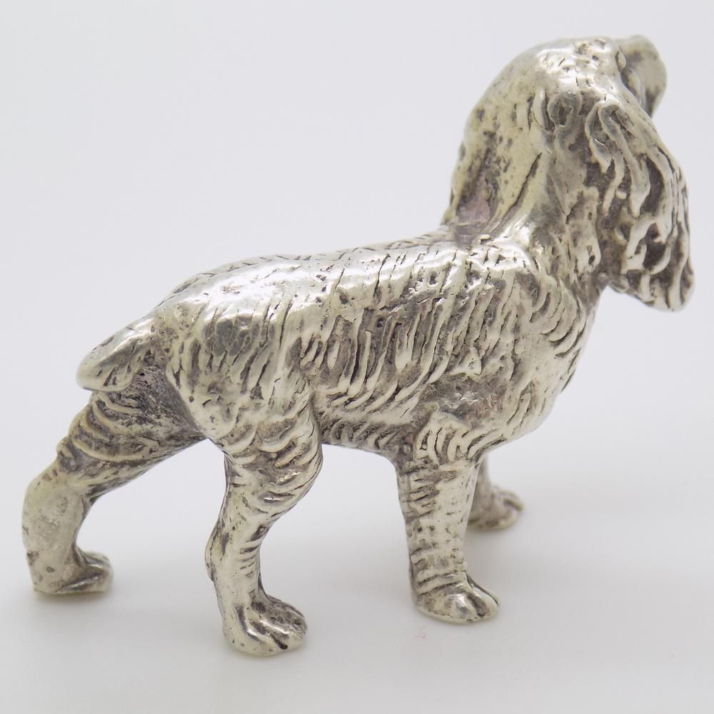 Vintage Italian Handmade Genuine Silver Cocker Spaniel Dog Figurine, 1960s photo 232.0