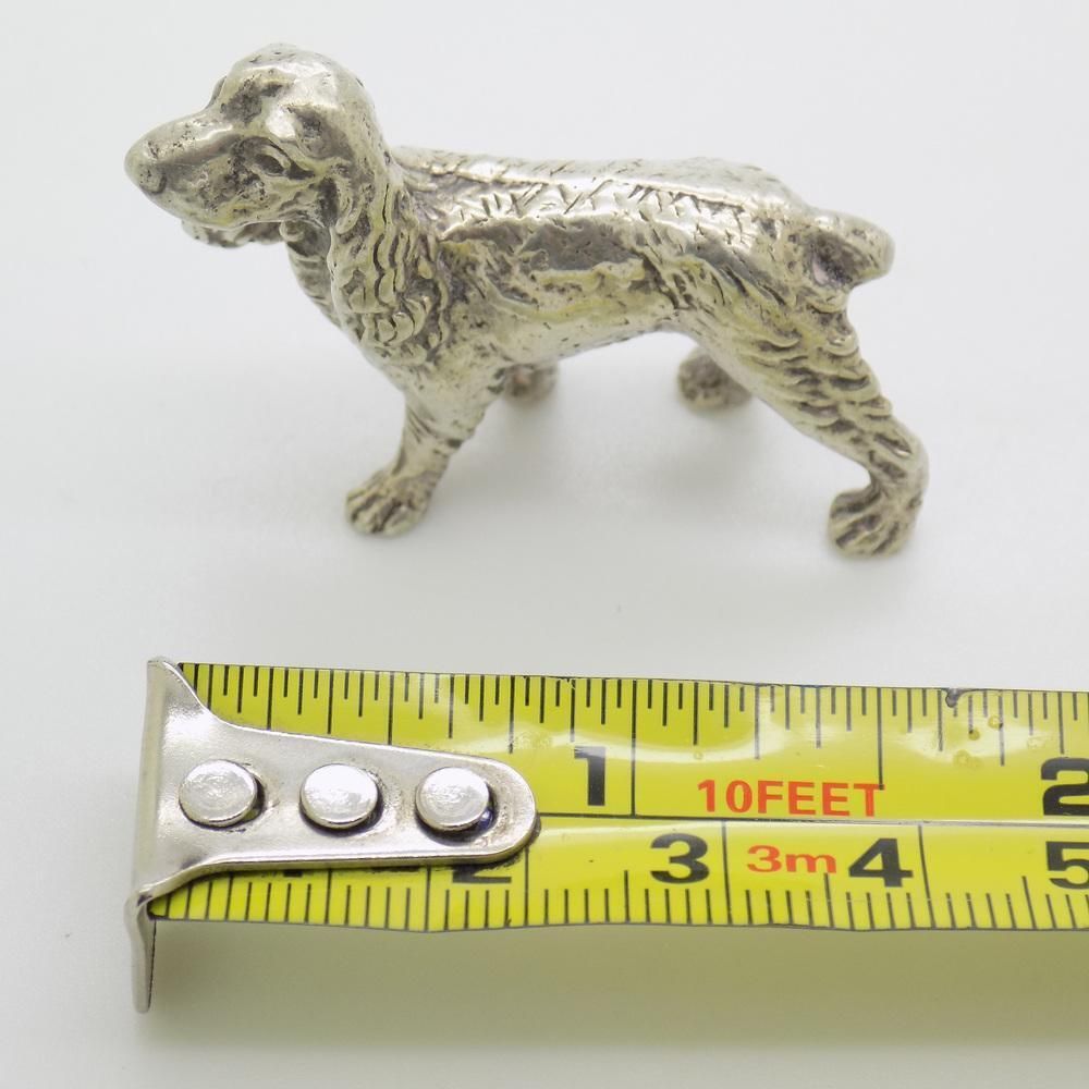 photo for sale Vintage Italian Handmade Genuine Silver Cocker Spaniel Dog Figurine, 1960s