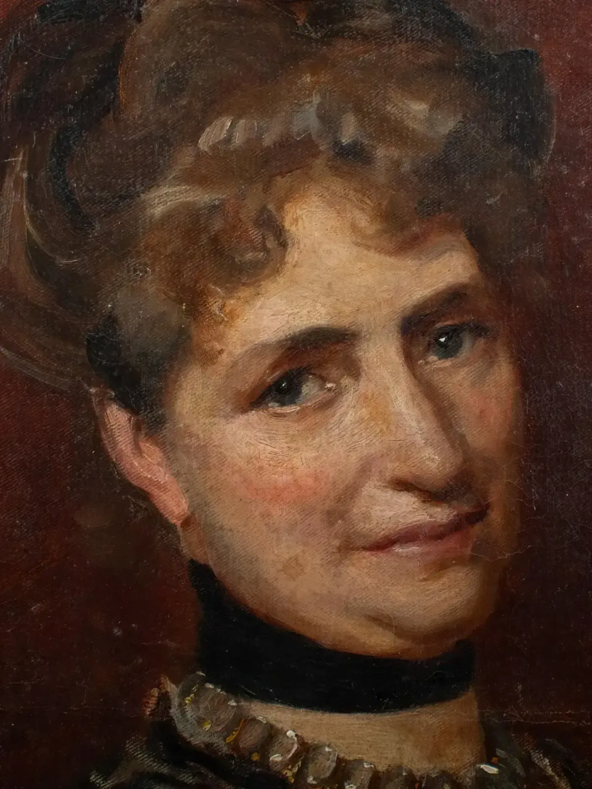 Portrait Belle Époque, dame au boléro de dentelle noire - dans le style de Jean Louis Forain, vers 1895 photo furniture