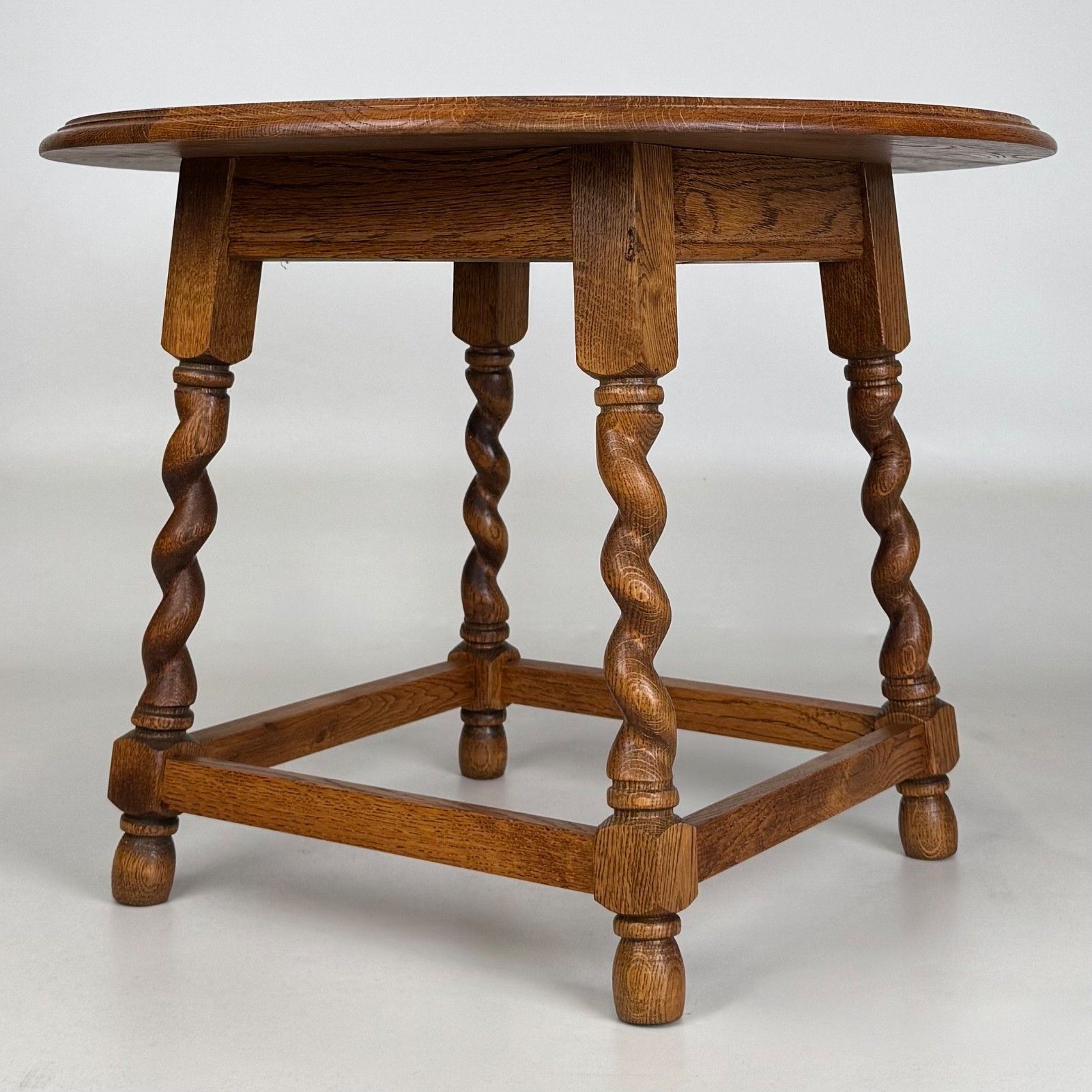 Antique 20th Century Round Edwardian Coffee Table In Oak ( Af 5536 ) photo vintage