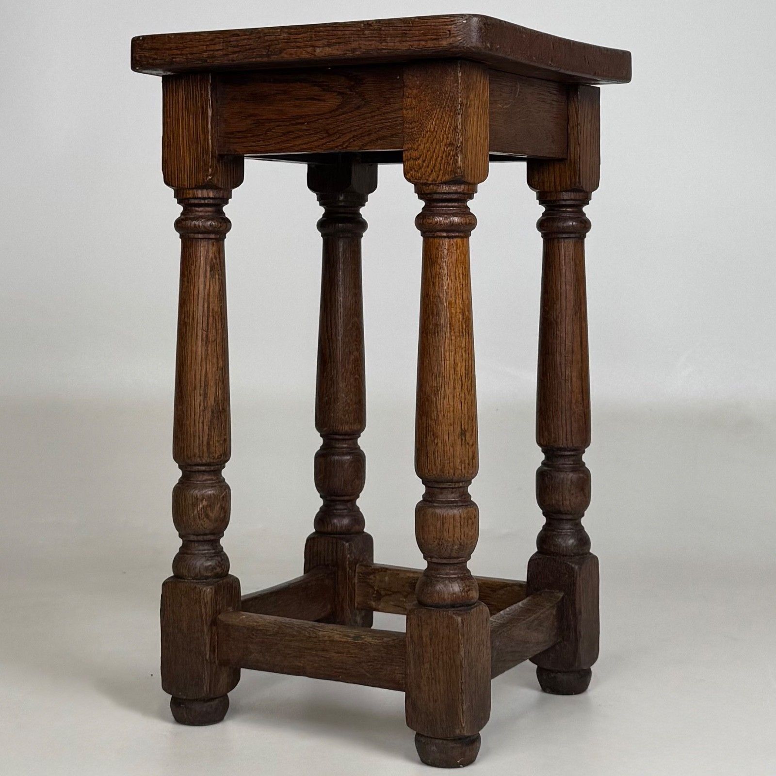 Antique 20th Century Edwardian Set Of 3 Oak Stools ( Af 5540 ) photo buy