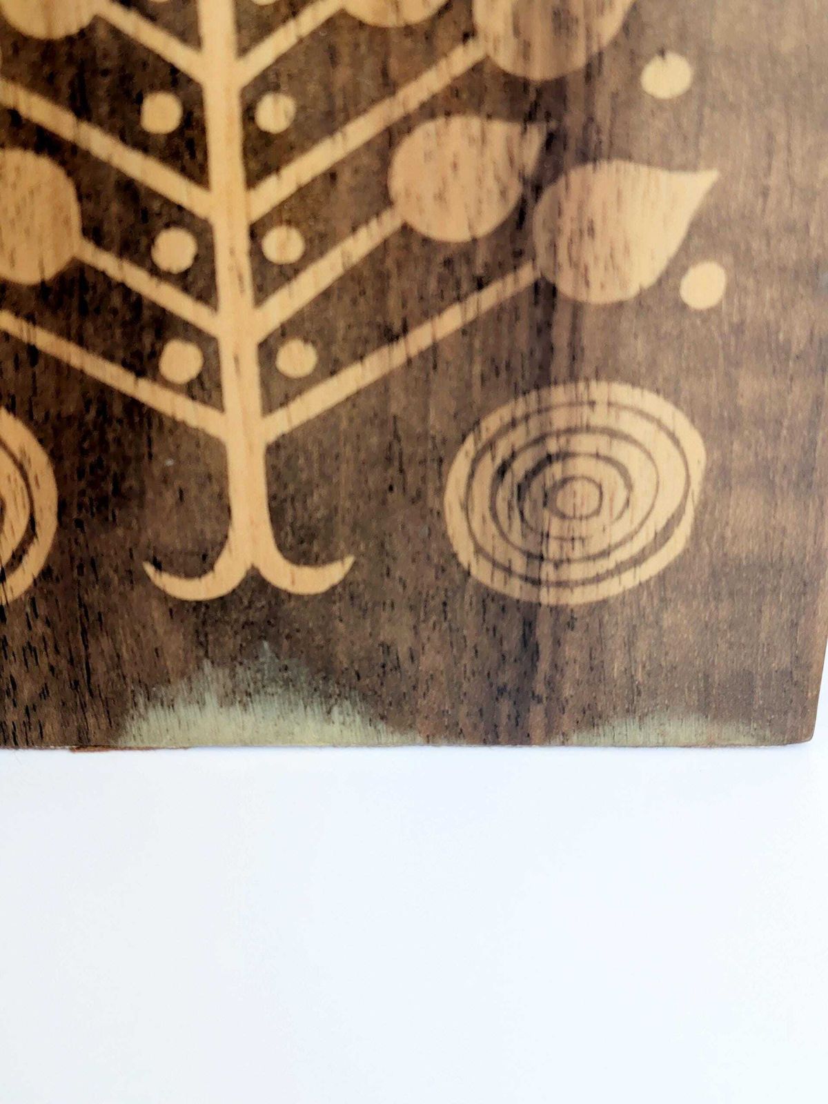 photo for sale Pair Of Vintage Wood Bookends, 1970s Midcentury Floral Design Library Shelf Decor