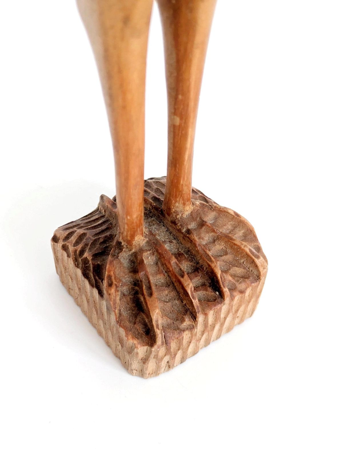 84.0 Midcentury Teak Wood Crane Sculpture, Hand Carved Bird, Scandinavian Modern Decor photo