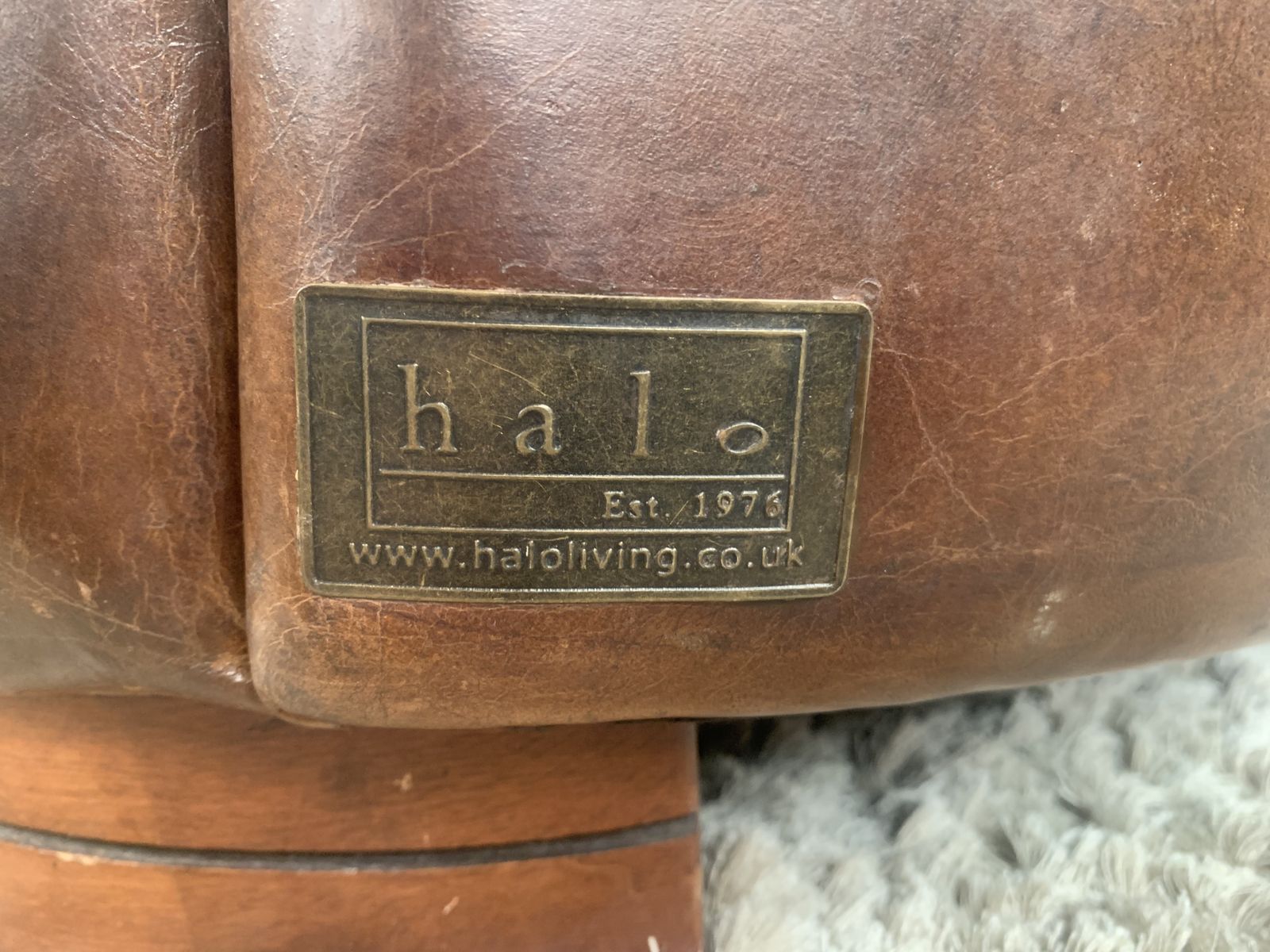 Timothy Oulton Halo Mars Aviator Rocket Leather Club Armchair Cigar Brown Vintage photo for sale