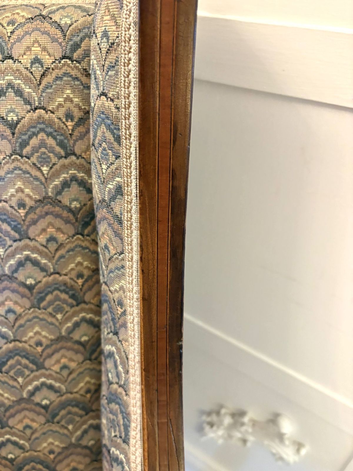 Antique Quality Mahogany Bergère Style Wing Armchair photo furniture
