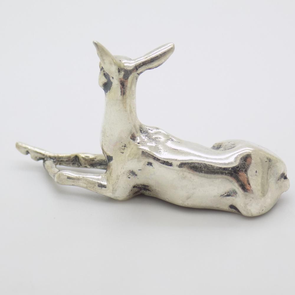 Vintage Italian Handmade Sterling Silver Sitting Deer Figurine, 1980s photo buy