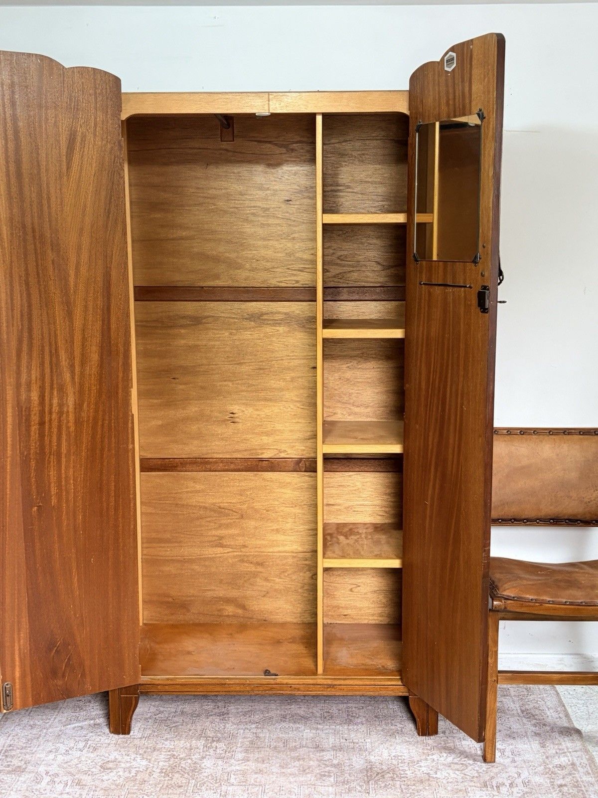 Vintage Wardrobe Armoire Antique Art Deco  1930s Gentleman’s photo for sale