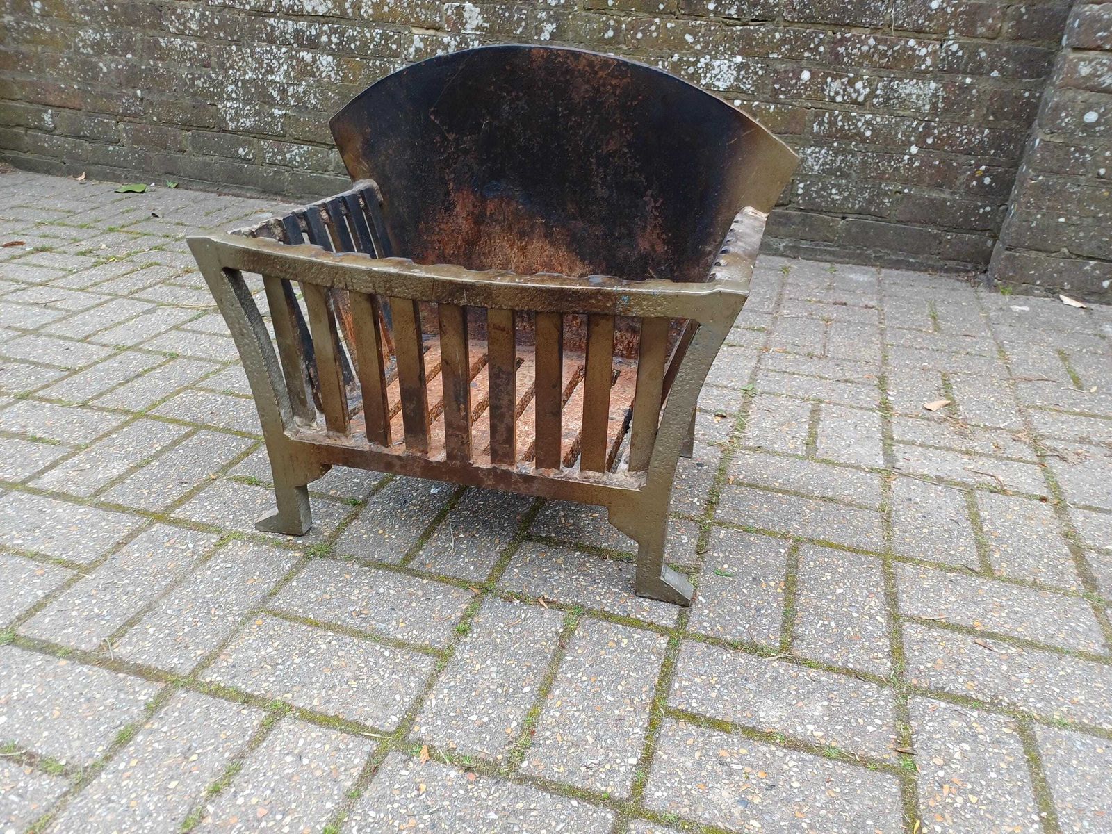 Art Deco Fireplace Grate 1930s Cast Iron Fire Basket Vintage Hearth Insert Heavy Original Finish Coal Log Basket Free Hand Delivery