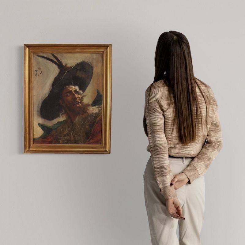 Tableau espagnol, portrait d'un pirate, 1895 photo furniture