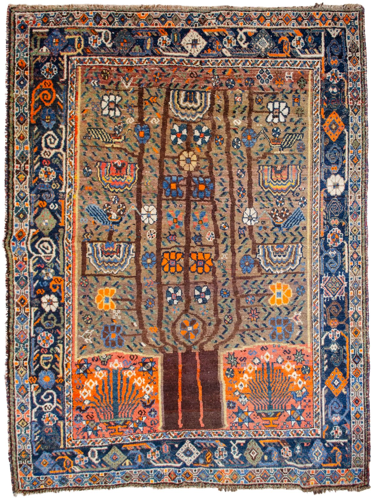 Antique Neiriz Rug 193x163cm, 1800s