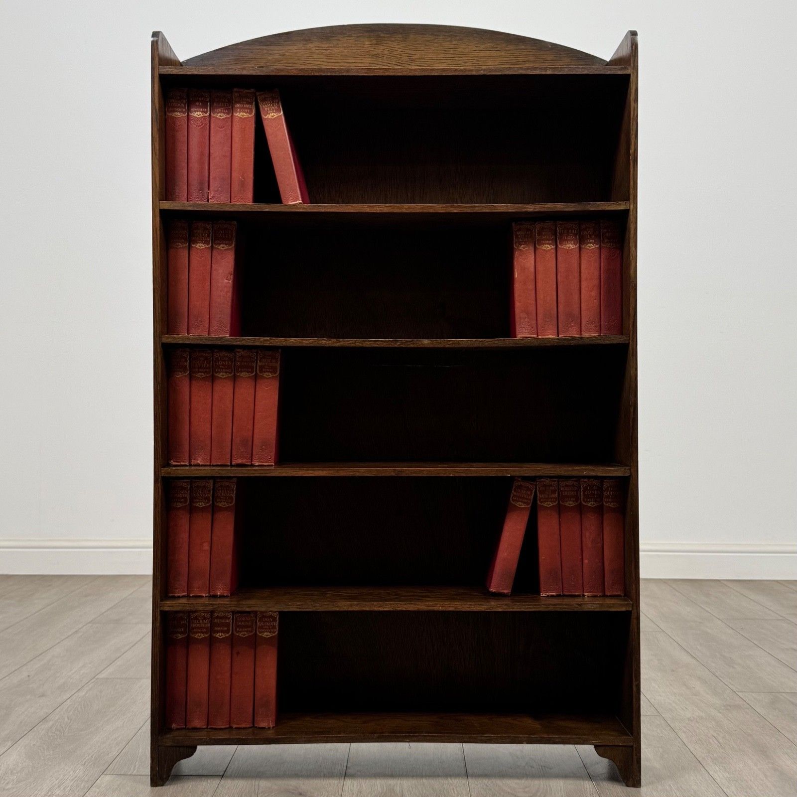 Antique 20th Century Edwardian Open Bookcase In Oak ( Af 5583 )