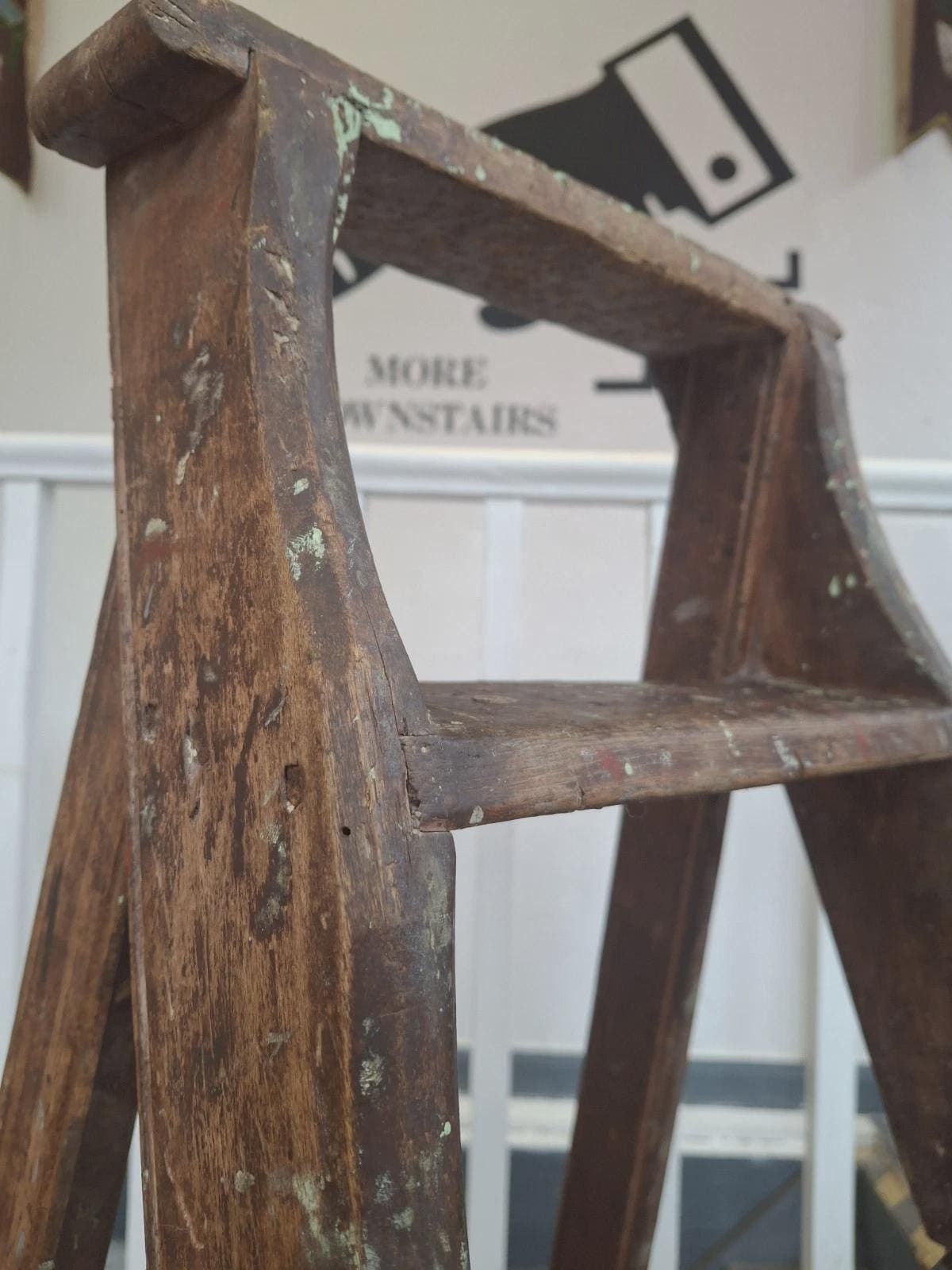 19th Century Estate Made Pine Library Steps/Stool. photo buy