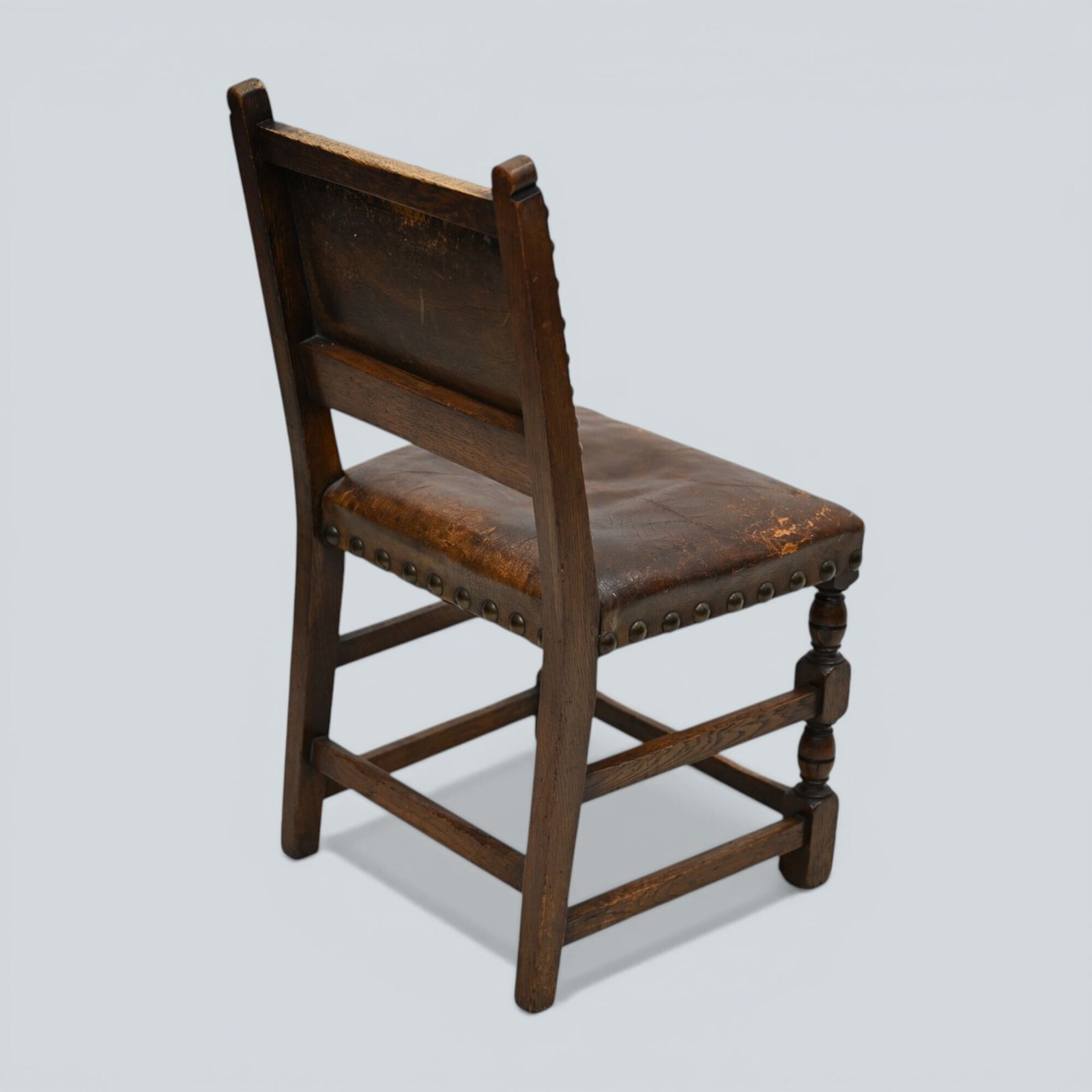 photo furniture 6 Jacobean Dining Chairs Cromwellian Style Studded Leather Free Uk Delivery*