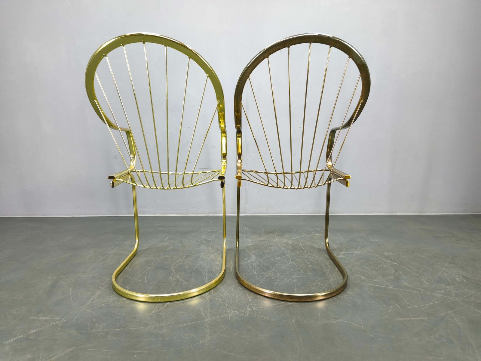 Set Of 5 Gastone Rinaldi Brass Dining Chairs For Rima, Italy 1970s photo buy