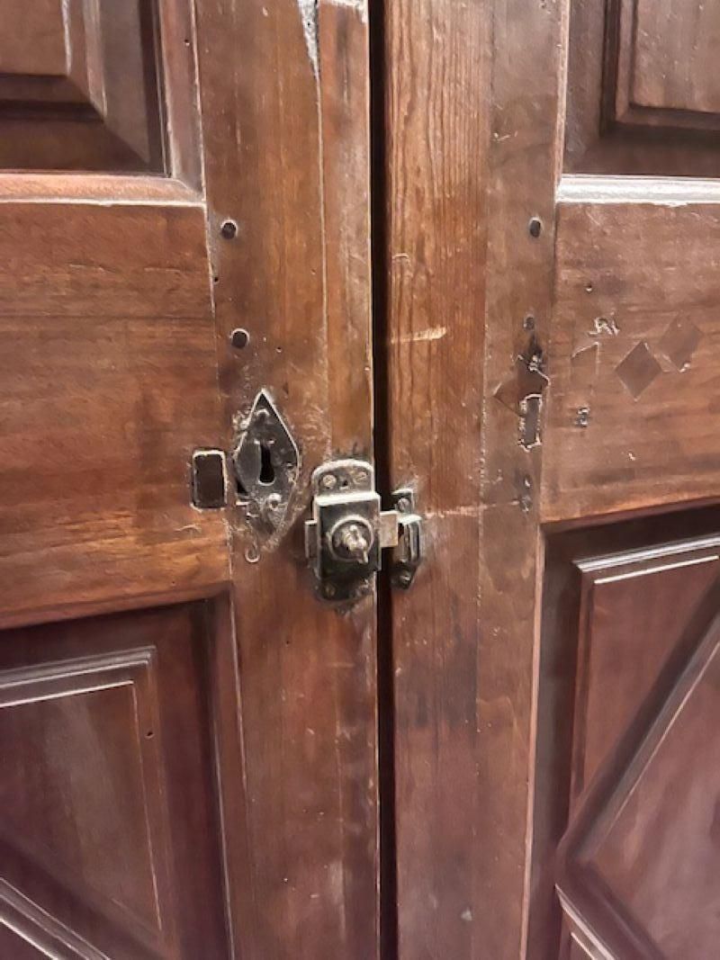 Set Of No. 2 Carved Walnut Double Doors With Lozenges, Italy photo for sale